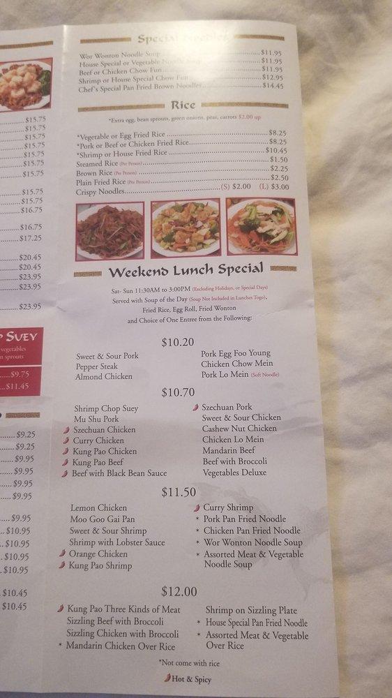 Menu at Dragon House restaurant, Riverside