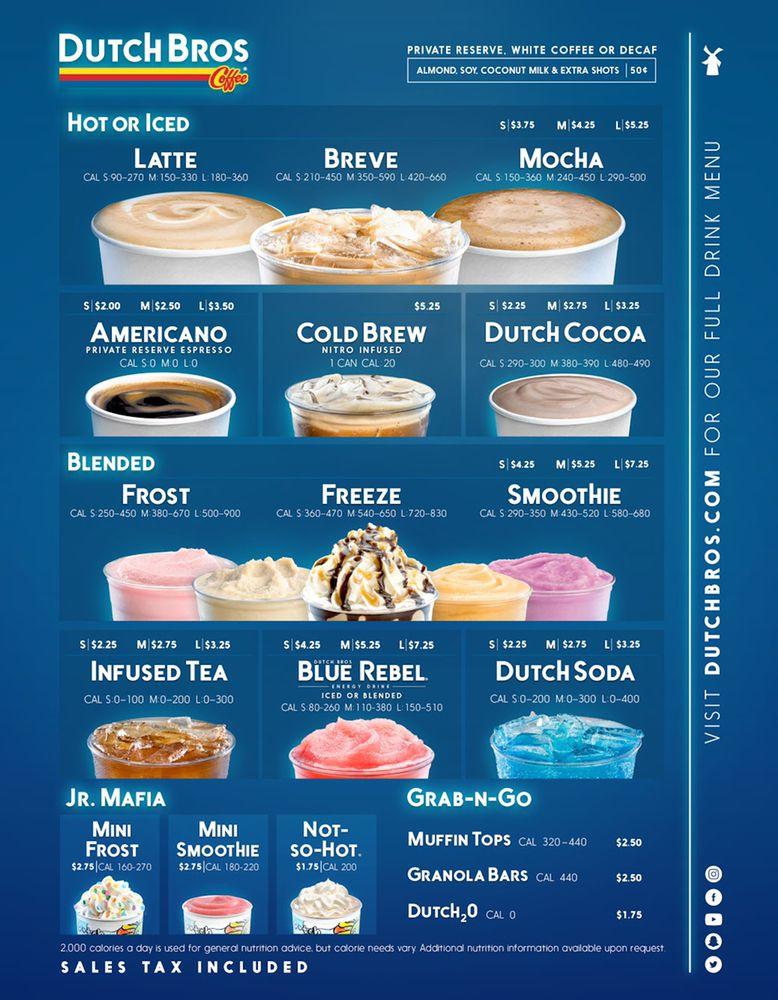 Menu At Dutch Bros Coffee Pub And Bar Roseville Baseline Rd 0763