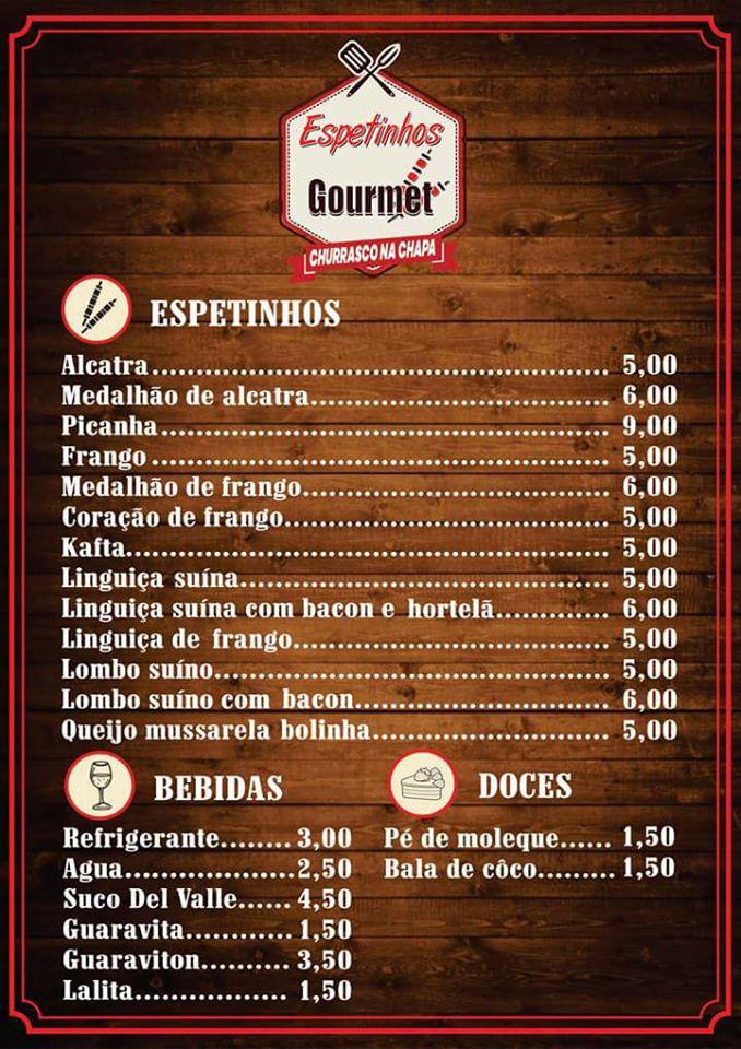Espetinhos Gourmet cardápio
