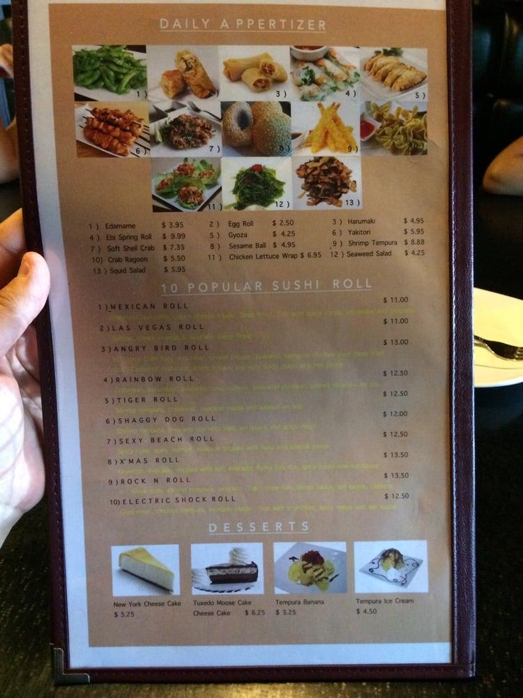 Menu at Takeniwa restaurant, Corpus Christi