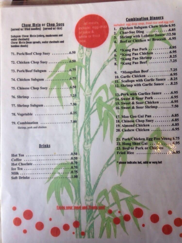Menu at Rice Bowl Restaurant, Angola