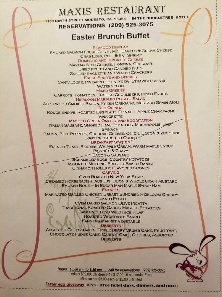 Menu at Maxi's Restaurant, Modesto
