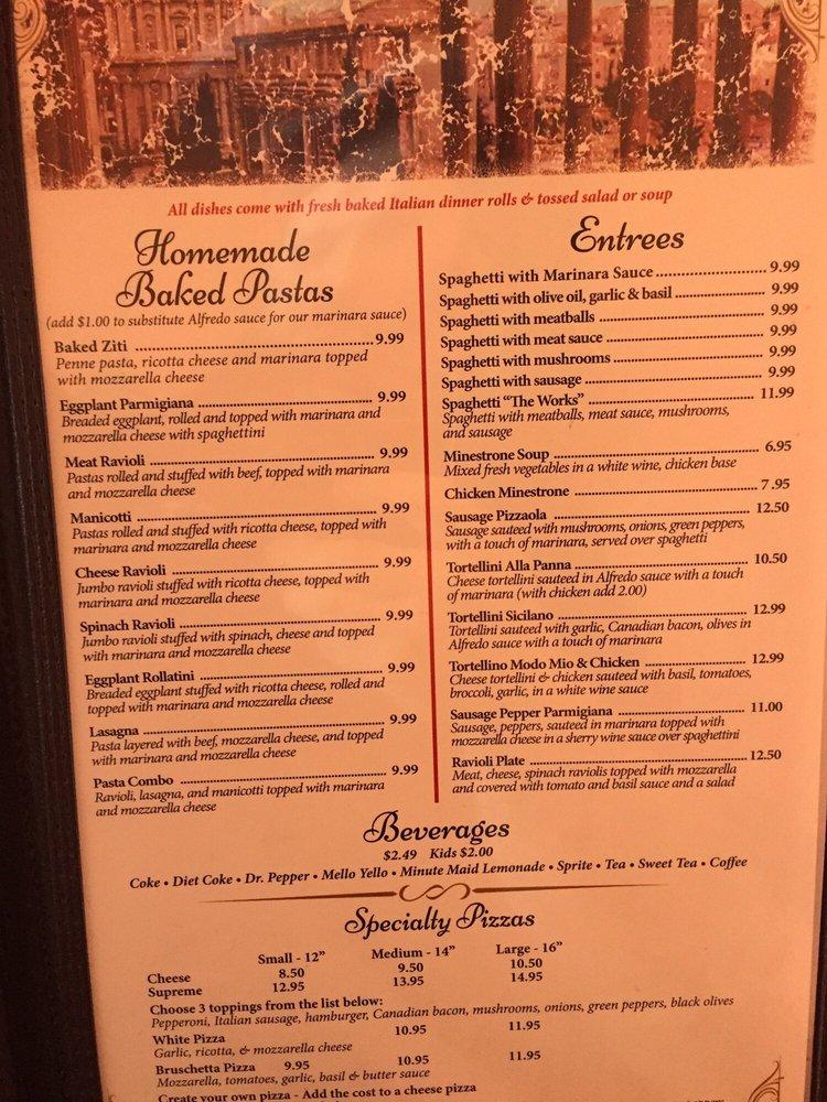 Menu at Da Vinci's Lebanon Mo restaurant, Lebanon