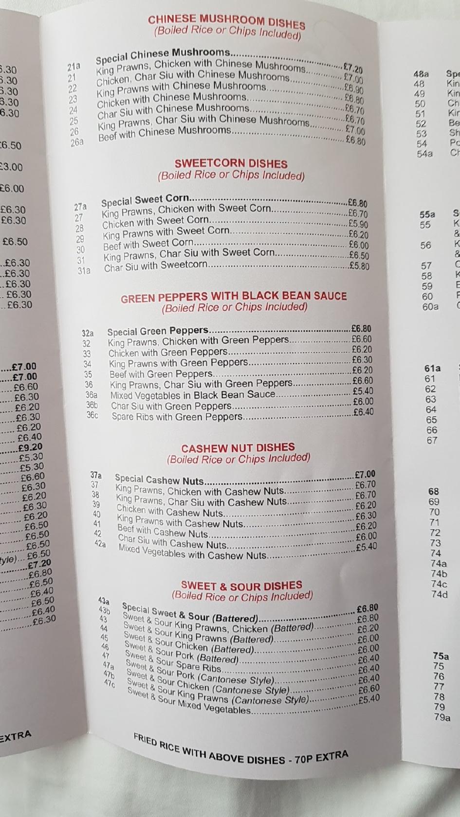 Menu at New King Wah Curry House fast food, Redcar