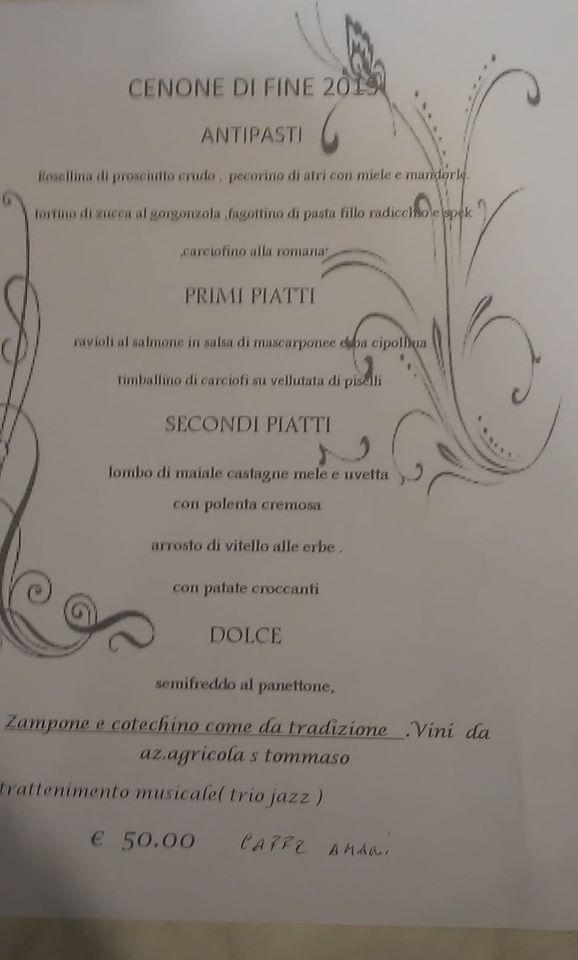 Menu di Bar Mixer- Ristorante dal Ruvido 