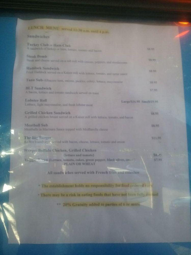 Menu at Bell Buoy Restaurant, Old Orchard Beach, 24 Old Orchard St