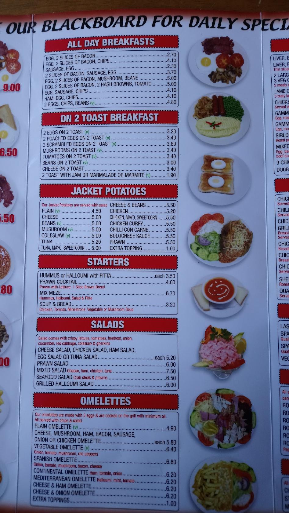 Menu at Downham Cafe, Downham Market