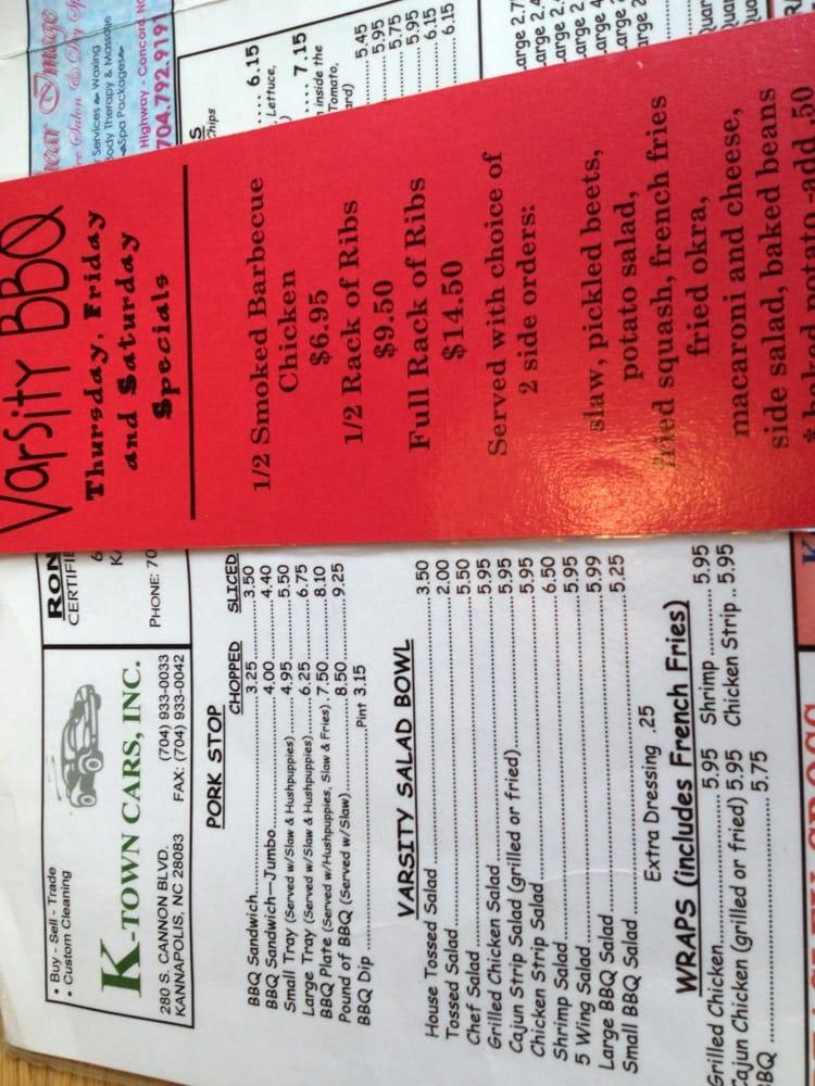 Menu at Field House BBQ, Kannapolis
