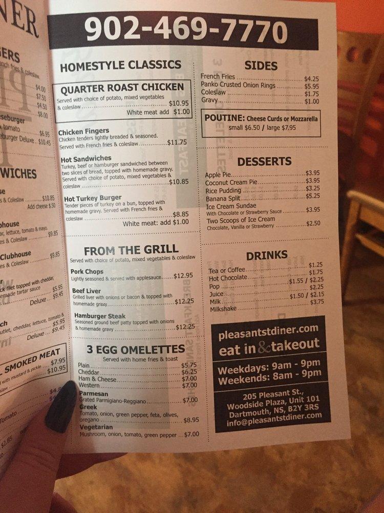Menu at Pleasant Street Diner restaurant, Dartmouth