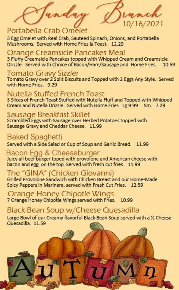 Menu at Lightburns Family Diner restaurant, Jane Lew