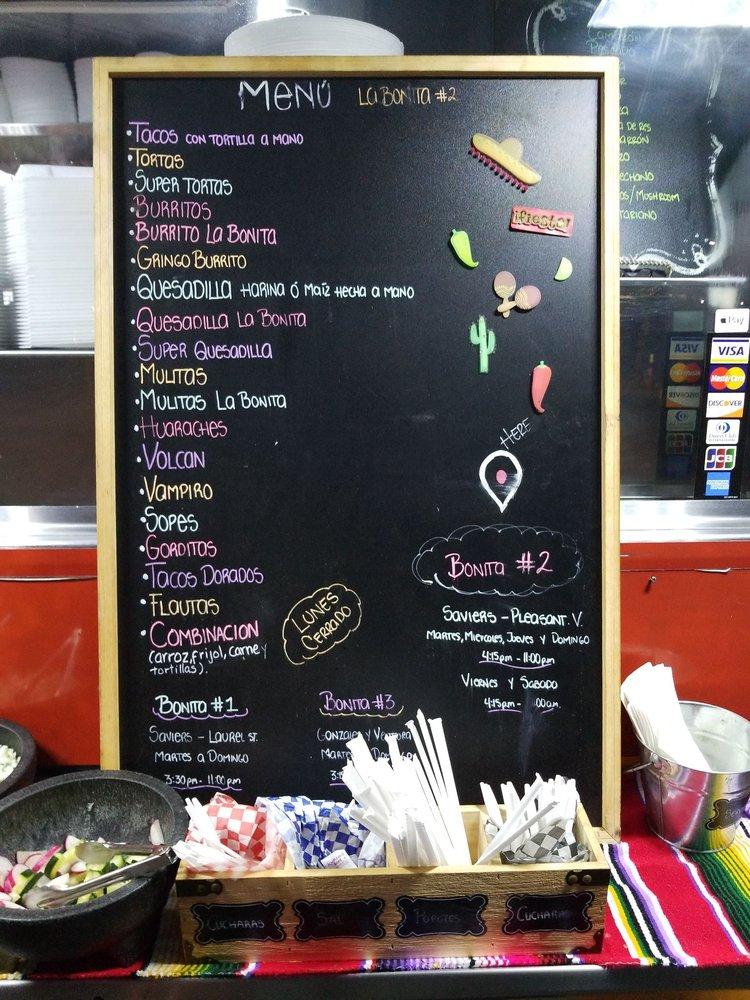 Menu at Tacos La Bonita restaurant, Oxnard, OXNARD CA. 1 437 South C