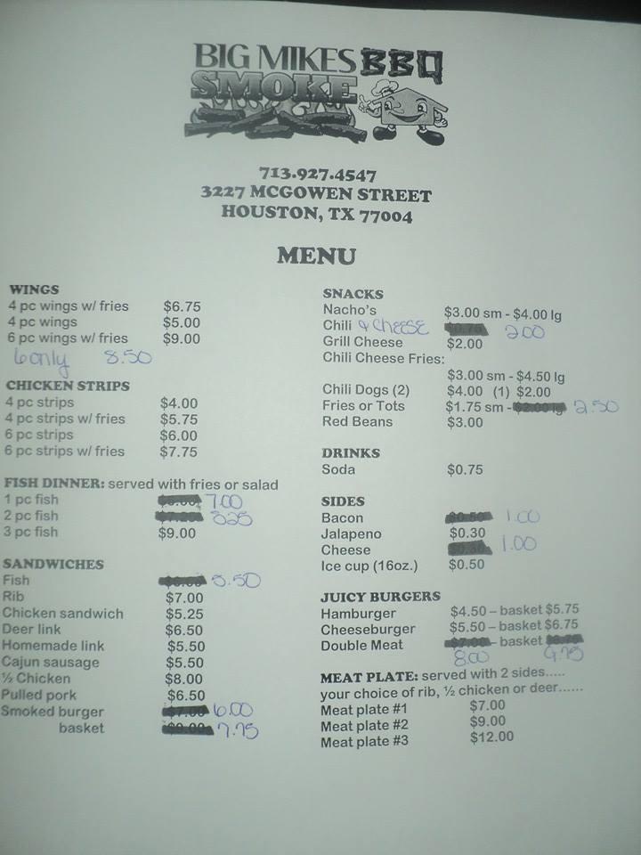 big mikes bbq menu