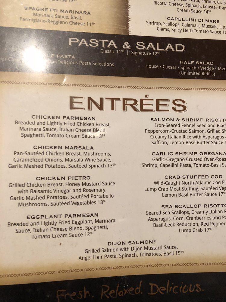 Menu at Biaggi's restaurant, Maple Grove