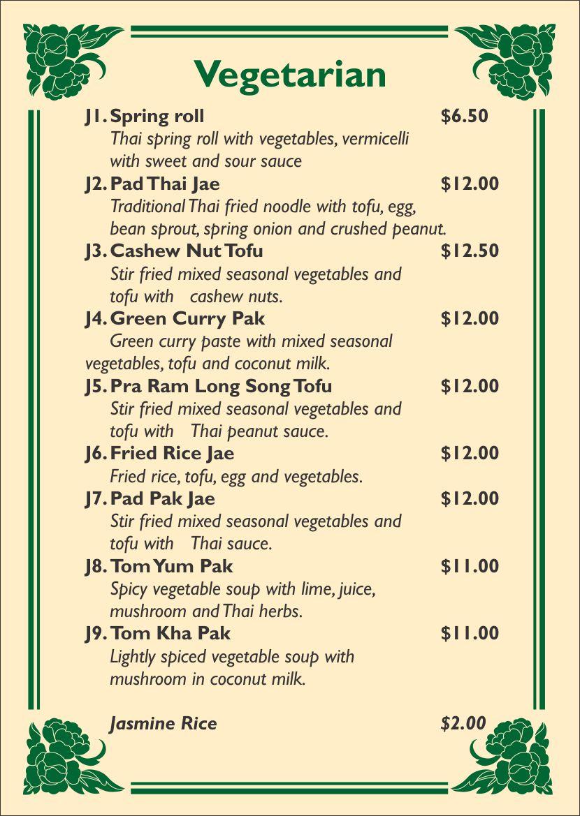 Menu at Pad Thai Takeaway restaurant, Dargaville