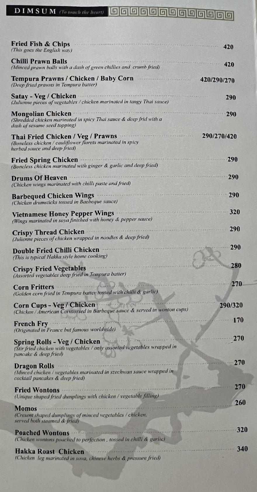 Kim Lee Chinese Restaurant menu