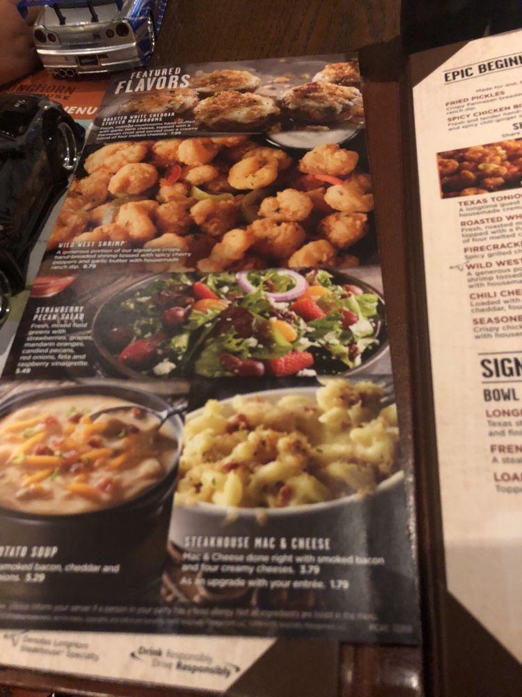 Menu at LongHorn Steakhouse, Colorado Springs