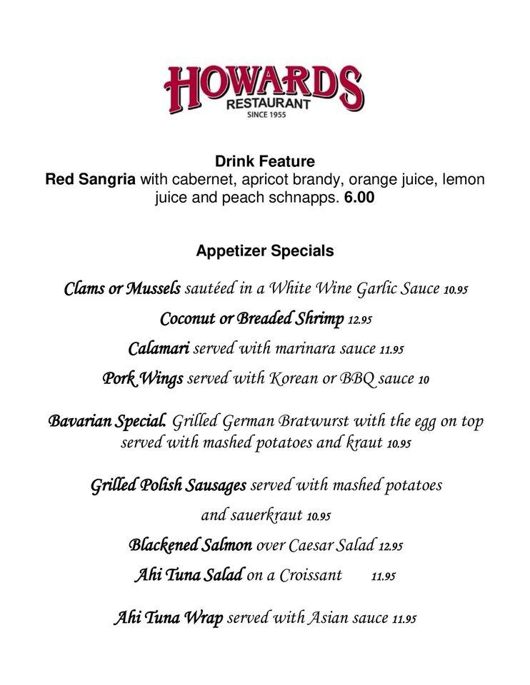 Menu at Artur's Restaurant, Englewood