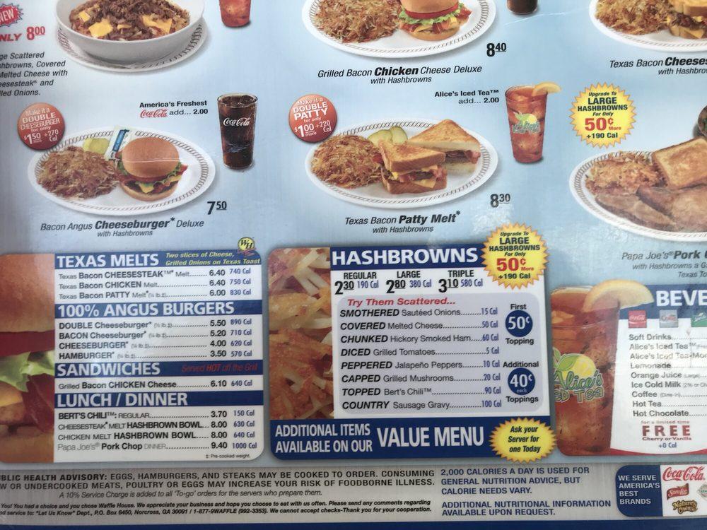Menu at Waffle House restaurant, Grove City, London Groveport Rd