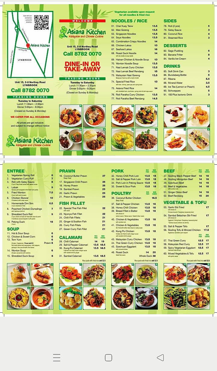 Menu At Asiana Kitchen Restaurant Lynbrook 15 8 2 Northey Rd   Raf8 Asiana Kitchen Menu 2022 10 