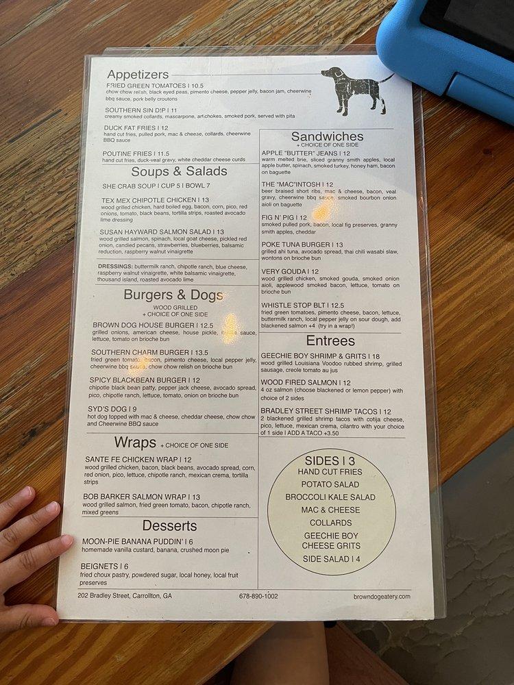 Menu at Brown Dog Eatery pub & bar, Carrollton