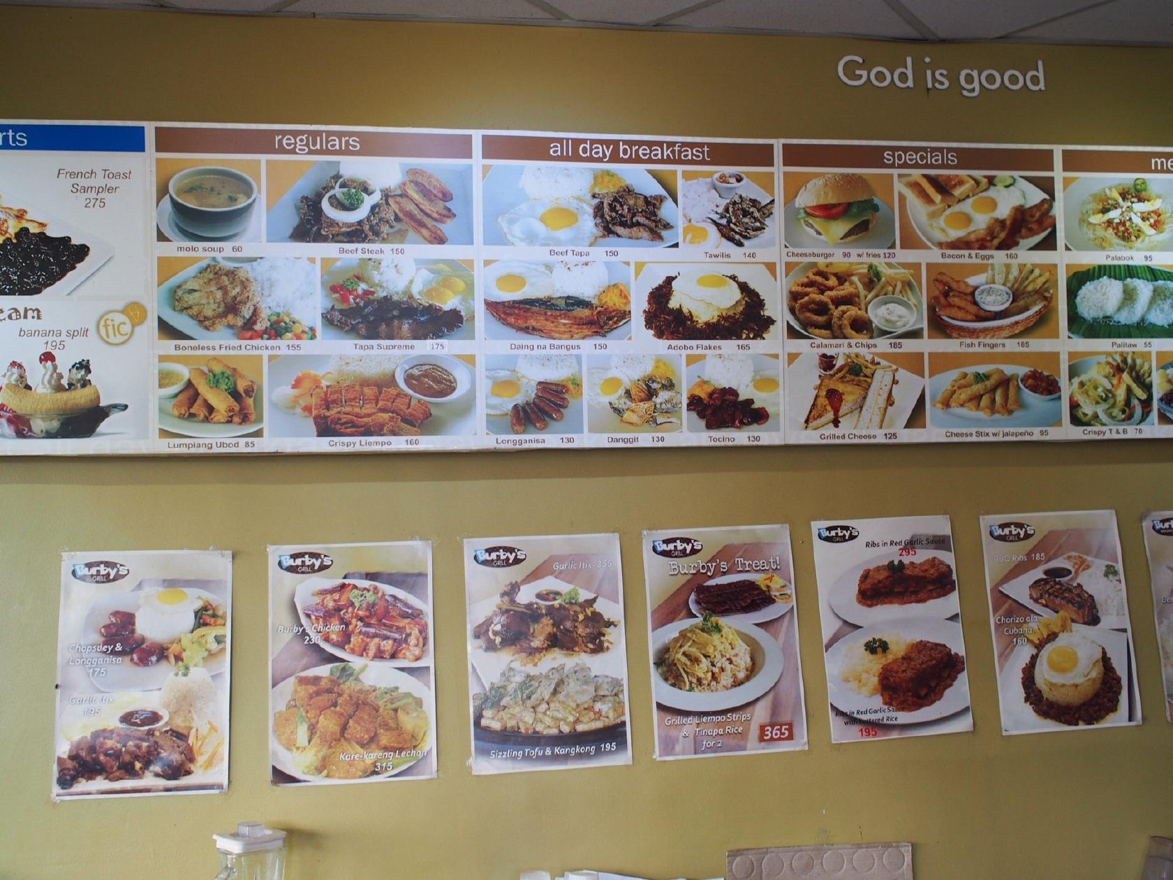 Menu at Burby's Breakfast & Grill restaurant, San Fernando, XQG5+RMP