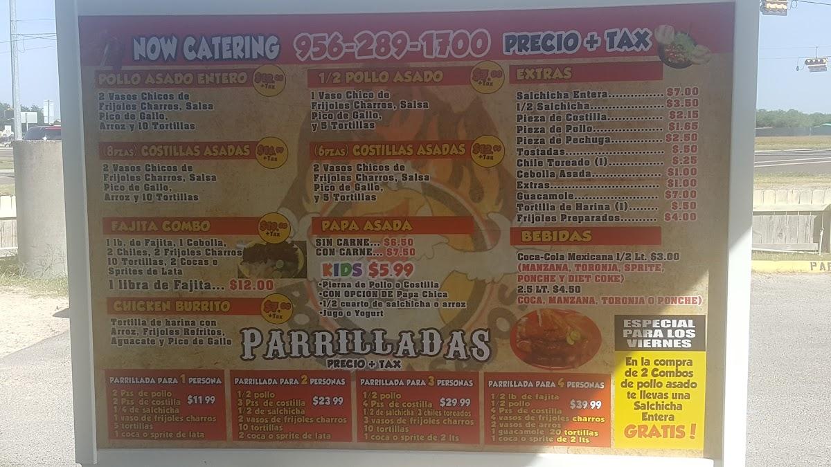 Menu at Pollos Asados Nuevo Leon restaurant, McAllen, TX-107