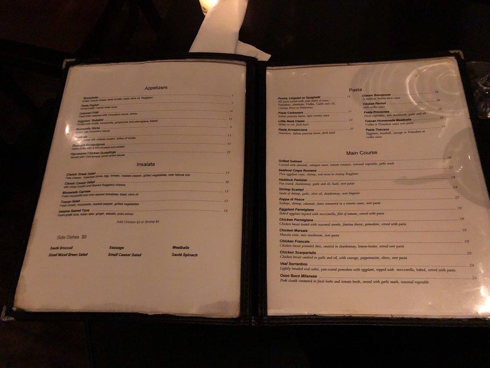 Menu at Toscana of Cooperstown pub & bar, Cooperstown