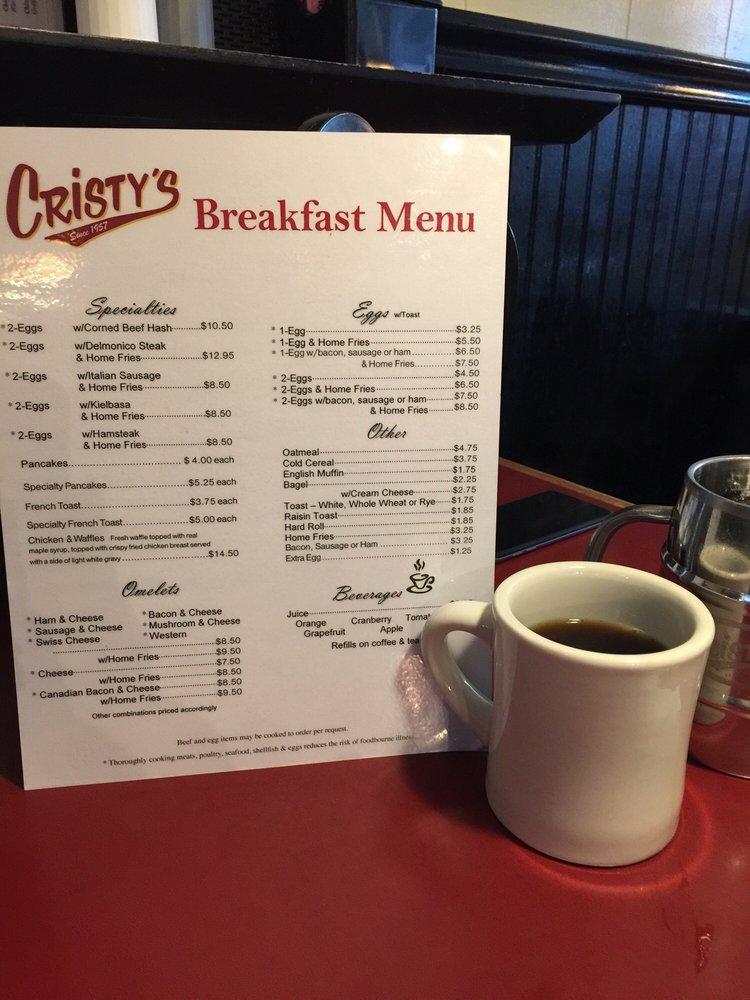Menu at Cristy's Restaurant, Westbrook