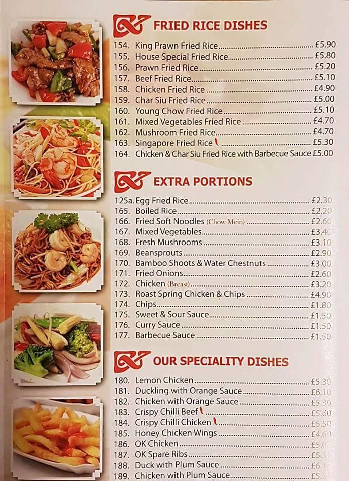 Menu at Lucky House restaurant, Bodmin