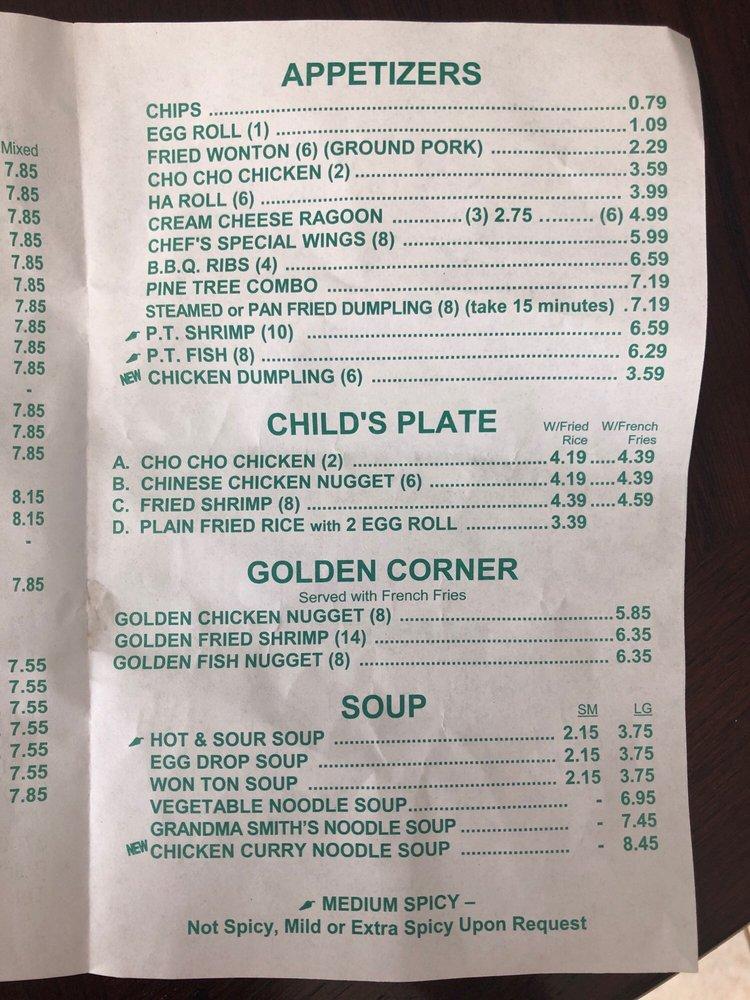 Menu at Pine Tree Garden Chinese restaurant, Mesquite