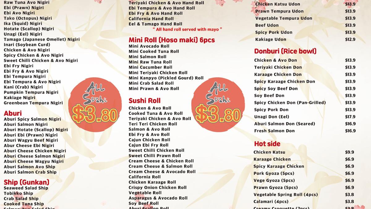 Menu At Sushi Kitchen Zen Restaurant Nerang