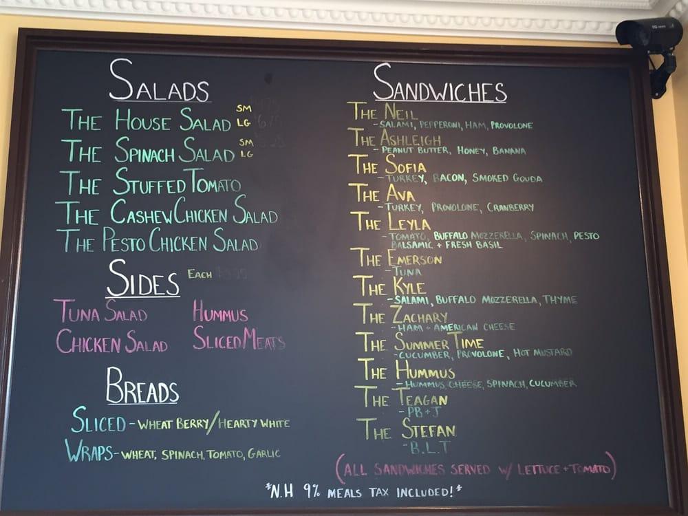 Carta de Dewey's Ice Cream Parlor and Cafe, Center Harbor