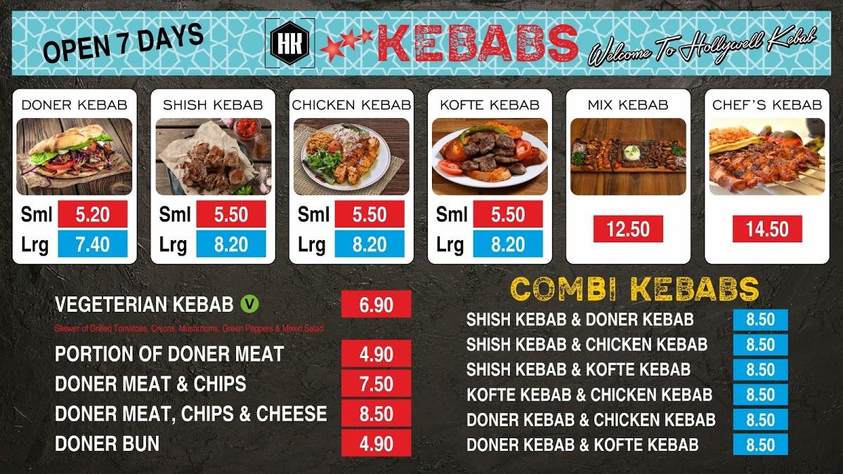 Menu at Holywell Kebab & Burger House fast food, Holywell