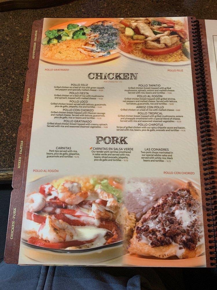 Menu at Santa Fe Mexican Grill restaurant, Greensboro, 423 Pisgah Church Rd