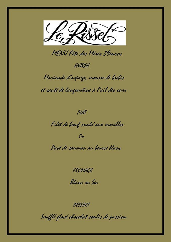 Menu au Le risset restaurant Varces Allières et Risset