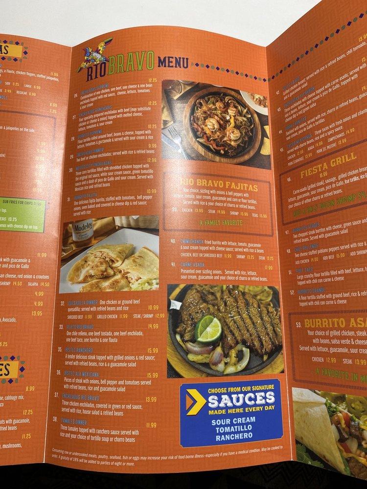 Menu At Rio Bravo Restaurant Pensacola Bayou Blvd menu-at-rio-bravo-restaurant-pensacola-bayou-blvd