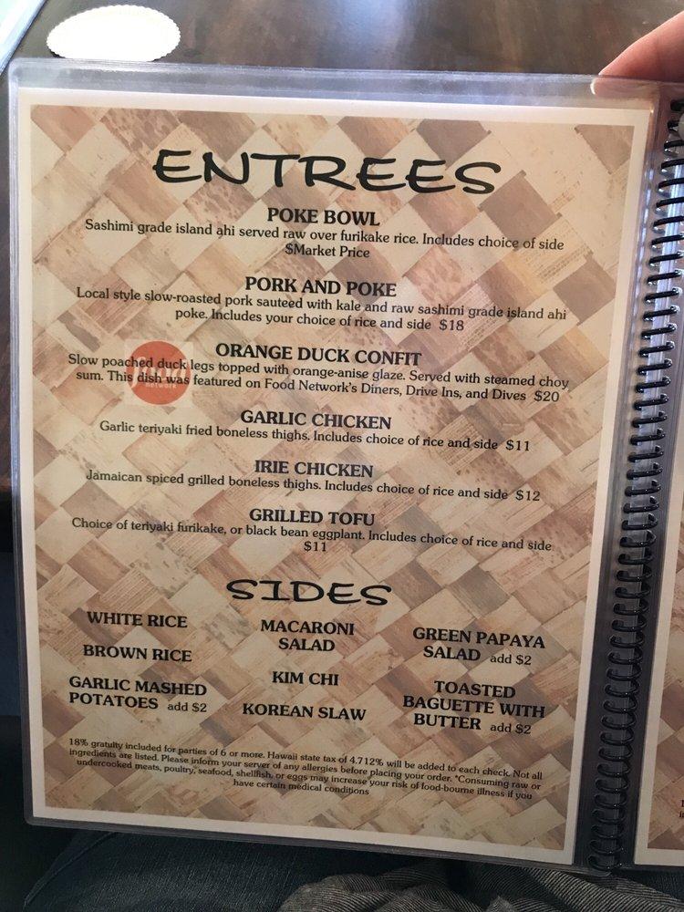 Menu at Uahi Island Grill pub & bar, Kailua, 33 Aulike St