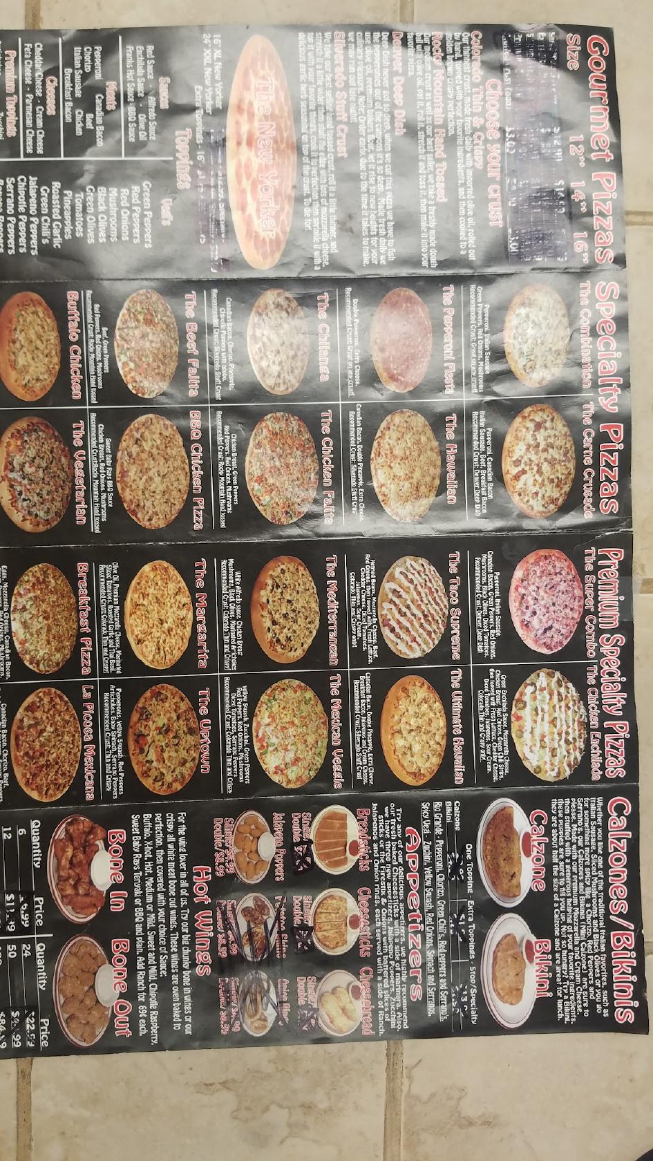 Menu at Rica Pizza pizzeria, Federal Heights