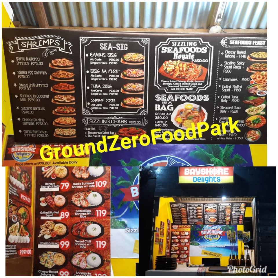 Menu at Ground Zero Food Park restaurant, Silang