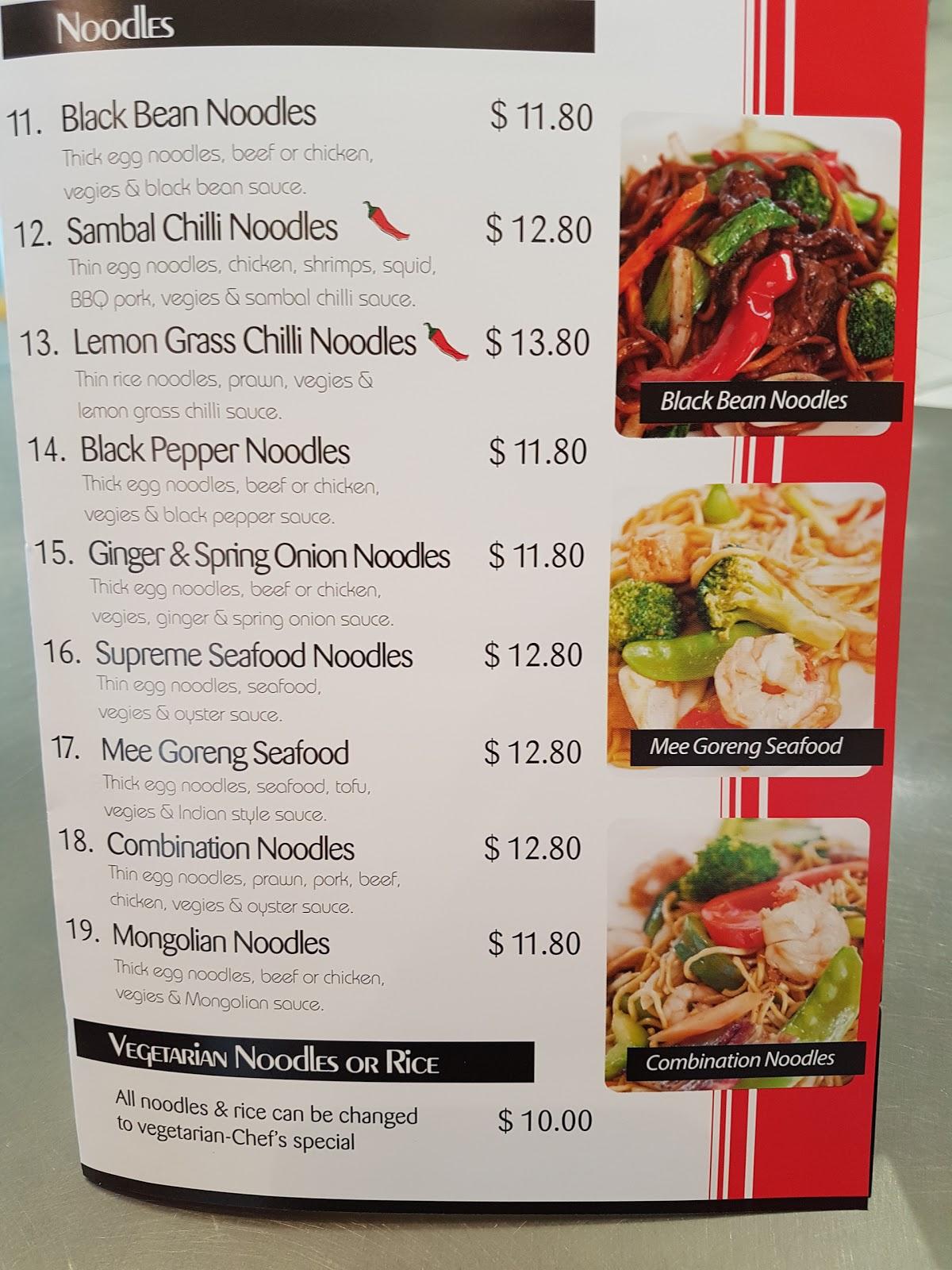 Carta de Benton Square Noodle Bar, Mornington