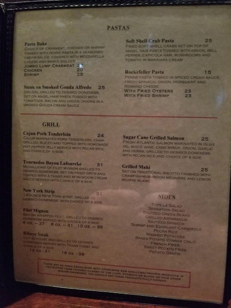Menu at Tope La Restaurant, Hammond