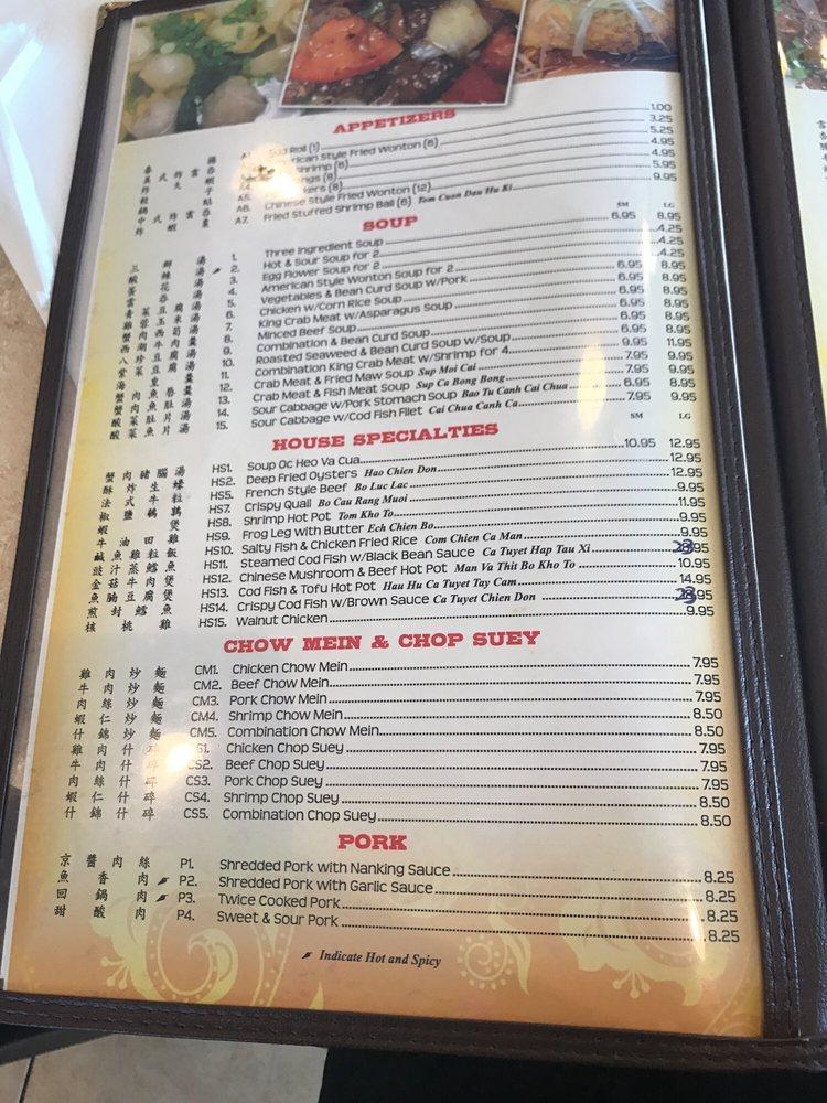 Menu at Canton Chinese Restaurant, Richardson