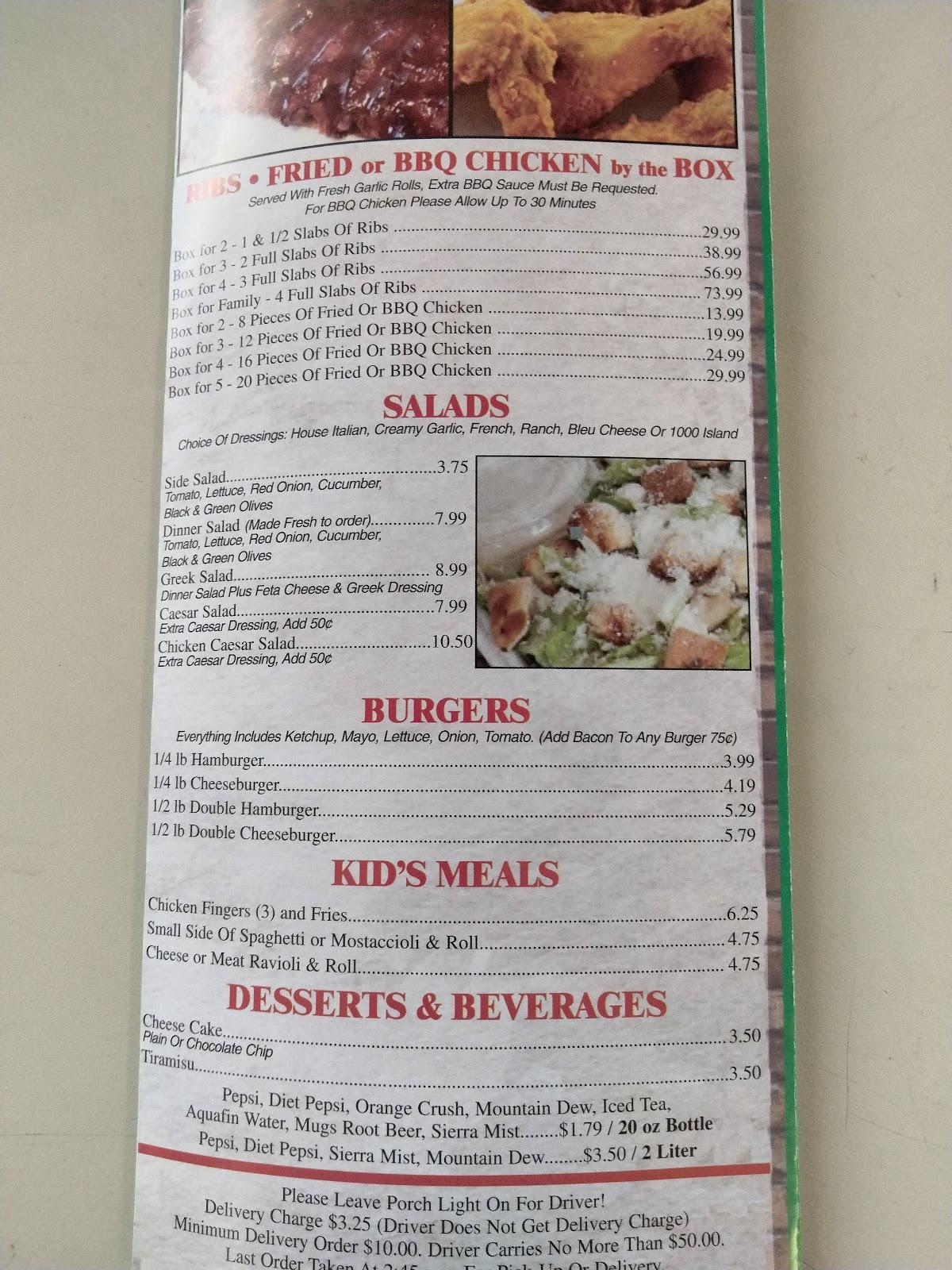 Menu at Mug's Pizza & Ribs pizzeria, Schaumburg