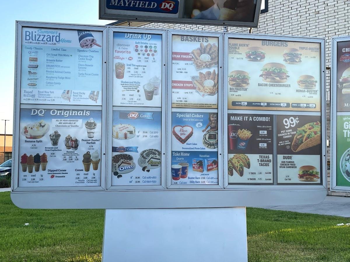 Menu at Mayfield Dairy Queen fast food, Hutto, 250 Ed Schmidt Blvd