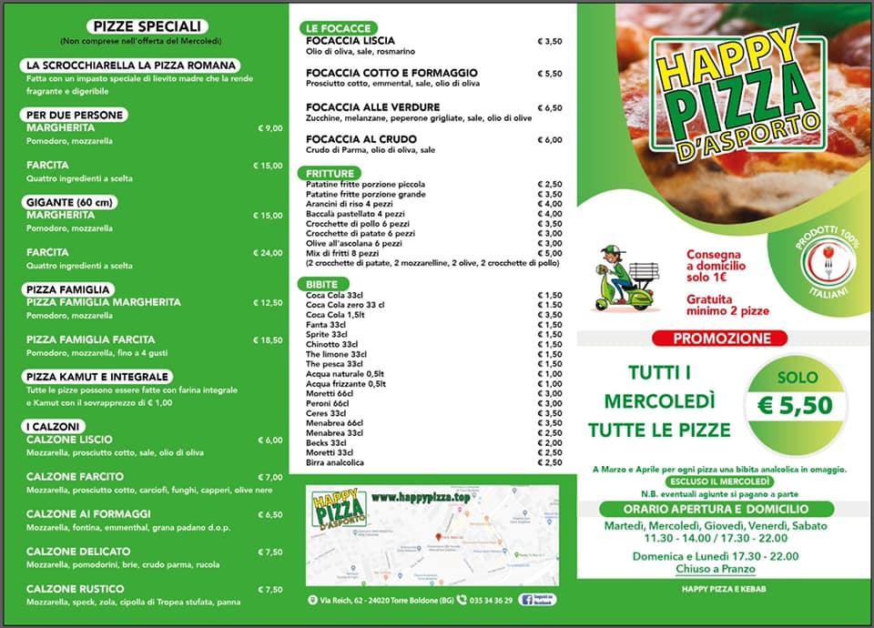 Menu di Happy Pizza 