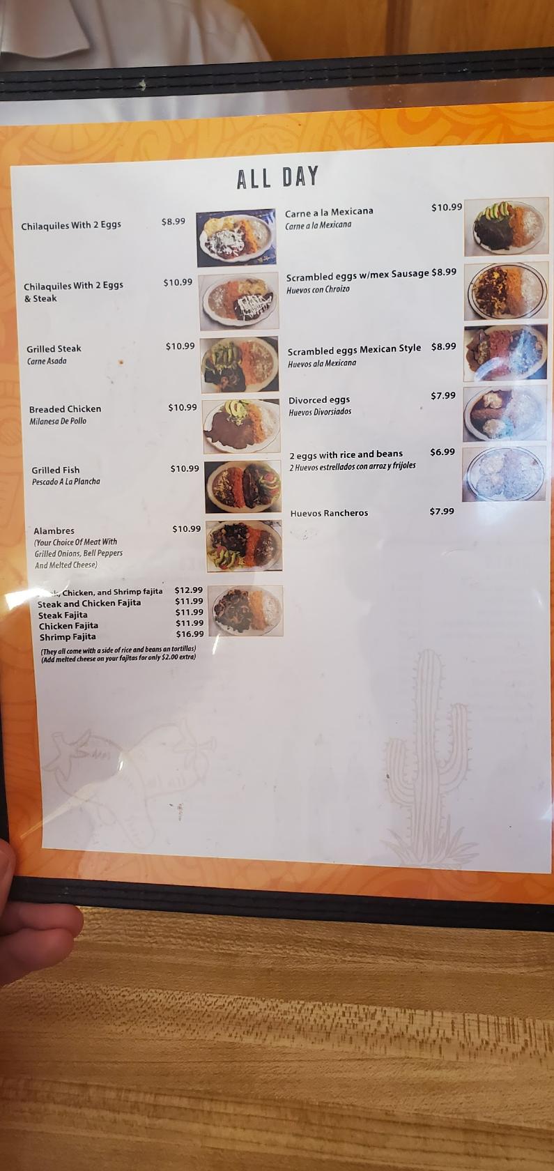 Menu at Ximena's Tacos restaurant, Lake Wales