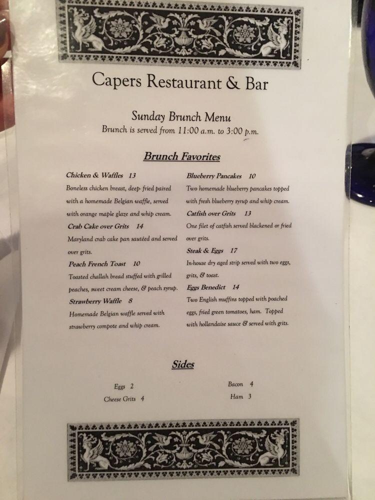 Menu at Caper's Restaurant and Bar, Kennesaw