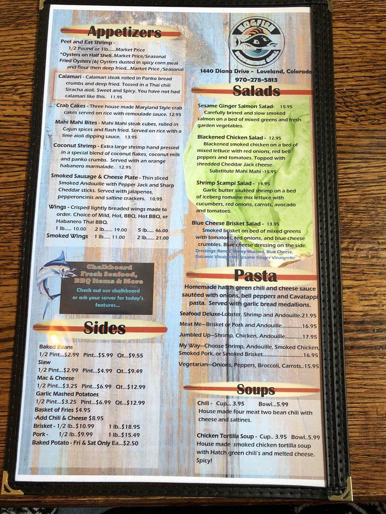 Menu at Hogfish Seafood & Smokehouse pub & bar, Loveland