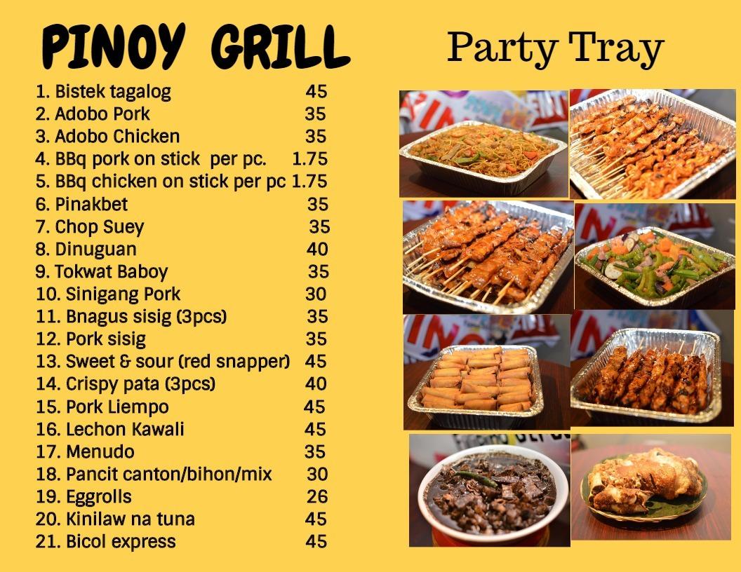 Menu at Pinoy Grill Authentic Filipino Street Foods restaurant