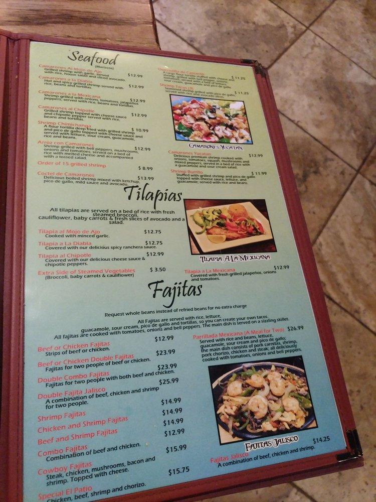 Menu At El Patio Mexican Grill & Cantina Restaurant, Enid